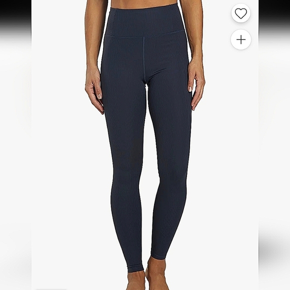 girlfriend collective Pants - Girlfriend Collective-FLAWED-Black Ribbed Stretch High Rise Leggings-Size Medium